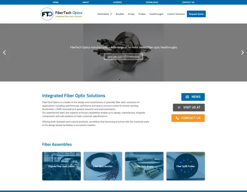 FiberTech Optica Website Refresh project screenshot