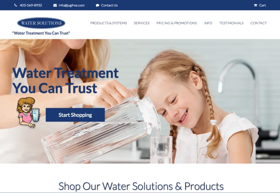 Water Solutions E-Commerce Website project screenshot