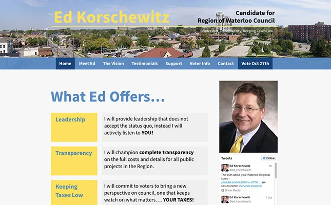 Ed Korschewitz Campaign Website project screenshot