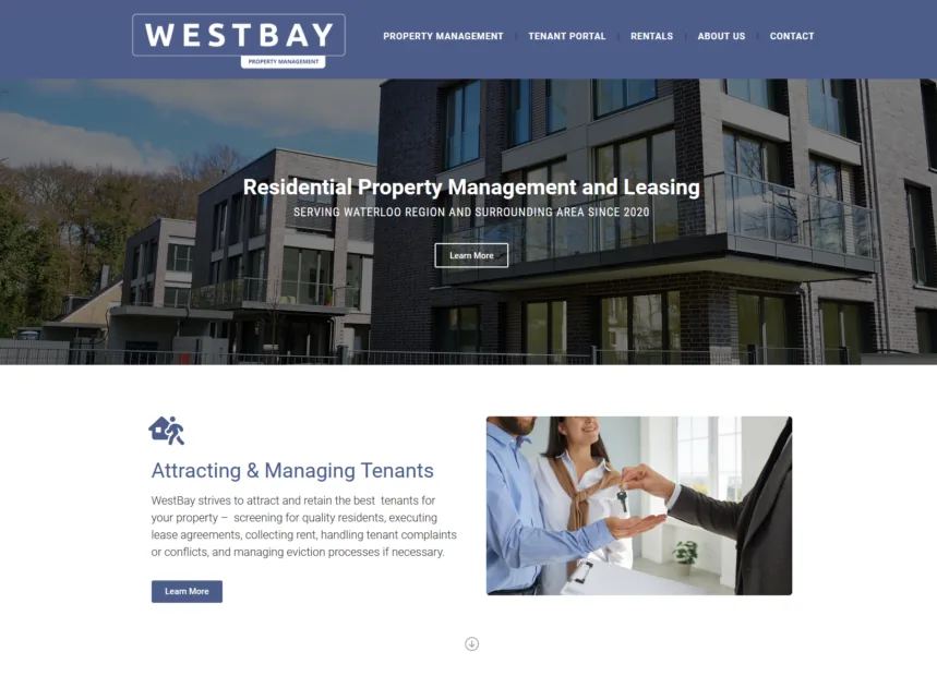 Westbay Property Management Website project screenshot