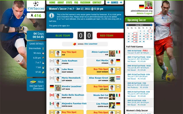 KW Soccer 2011 June Re-design project screenshot