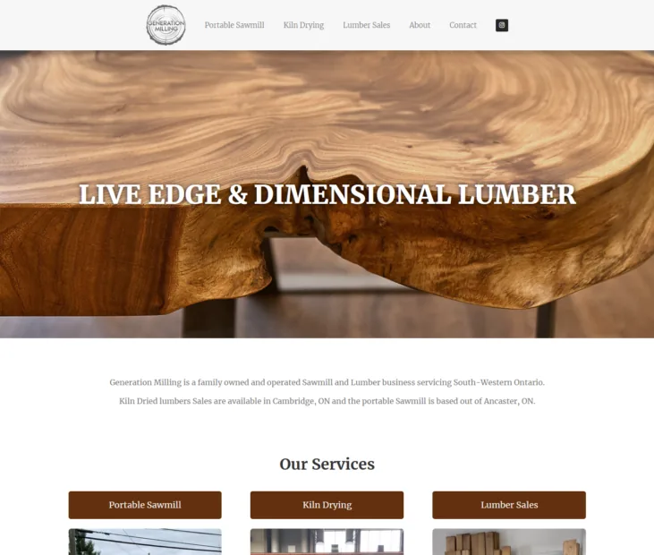 Generation Milling Website project screenshot