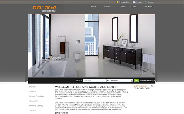 Updates to Del-Arte.ca project screenshot
