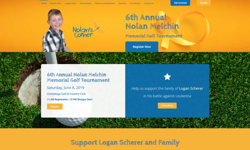 Nolan Melchin Memorial Golf Tournament Website project screenshot