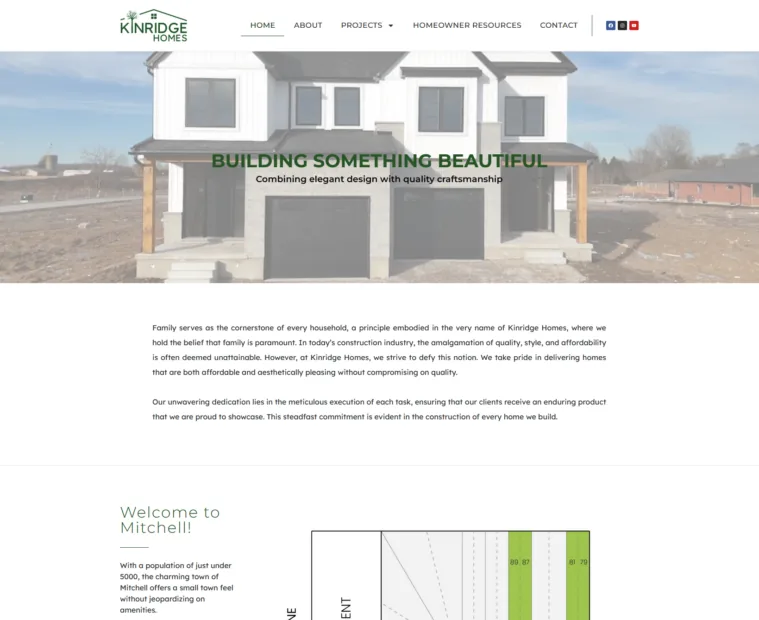 Kinridge Homes Builder Website project screenshot