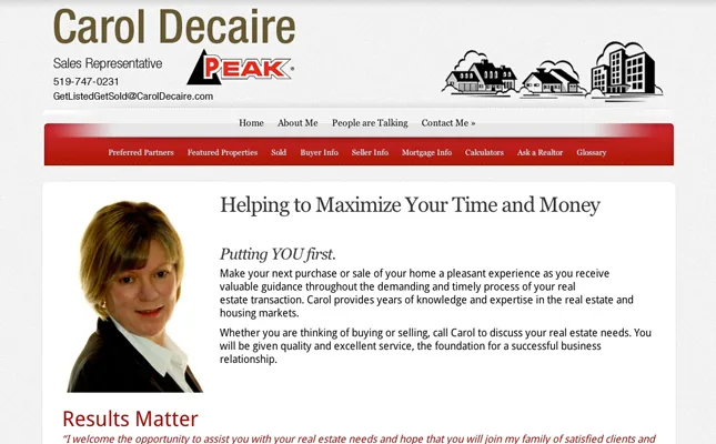 Carol Decaire Realtor project screenshot