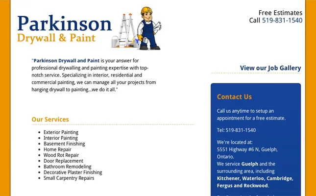 Parkinson Drywall project screenshot