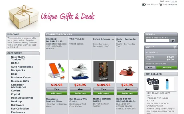Unique Gifts and Deals project screenshot