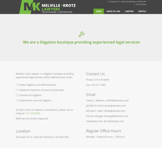 Melville Krotz Lawyers project screenshot