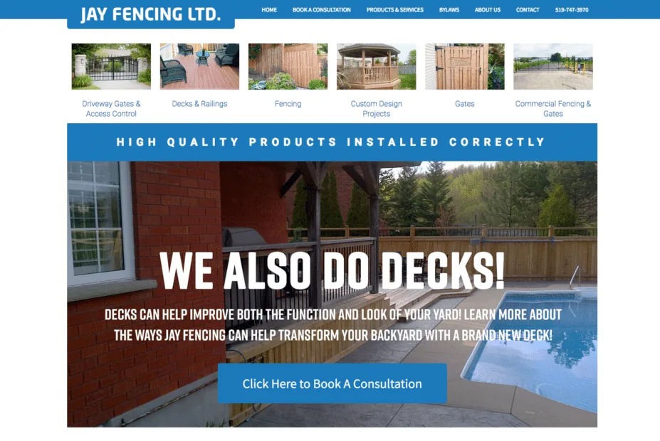Jay Fencing 2017 Re-Design project screenshot