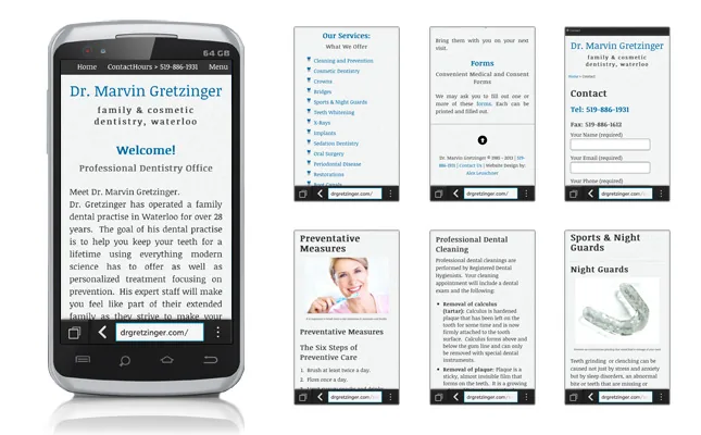 Dr. Marvin Gretzinger Mobile Website project screenshot