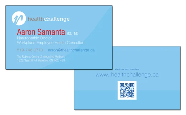 rHealth Challenge Business Card project screenshot