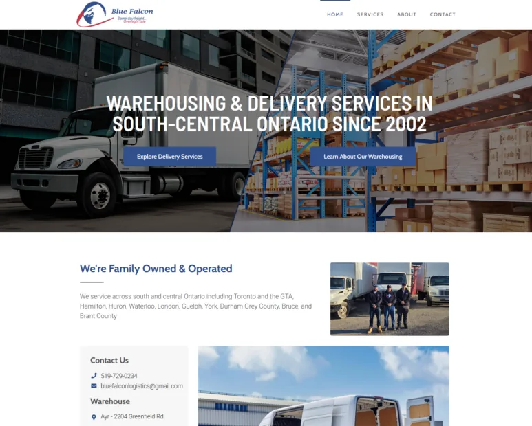 Blue Falcon Logistics project screenshot
