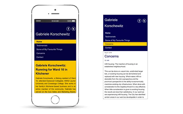 Gabriele Korschewitz Campaign - Mobile Website project screenshot