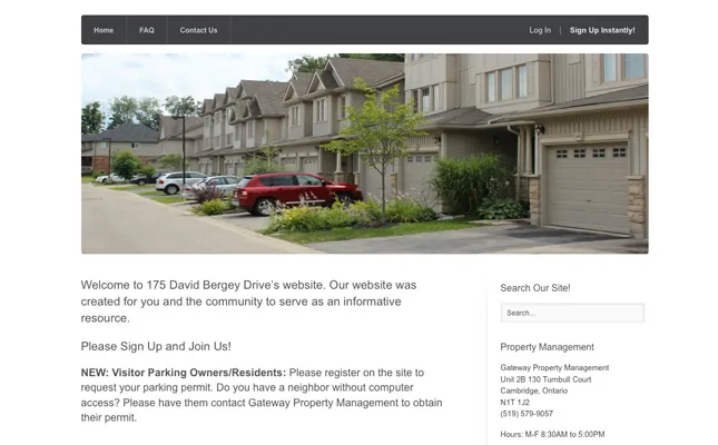 175 David Bergey Drive Website project screenshot