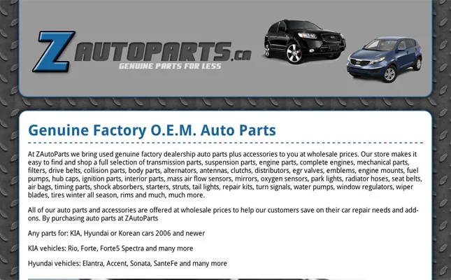 Z Auto Parts project screenshot