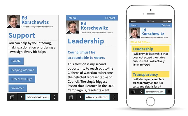 Ed Korschewitz Campaign Mobile Website project screenshot