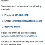 Blackcar Waterloo Mobile Website Website