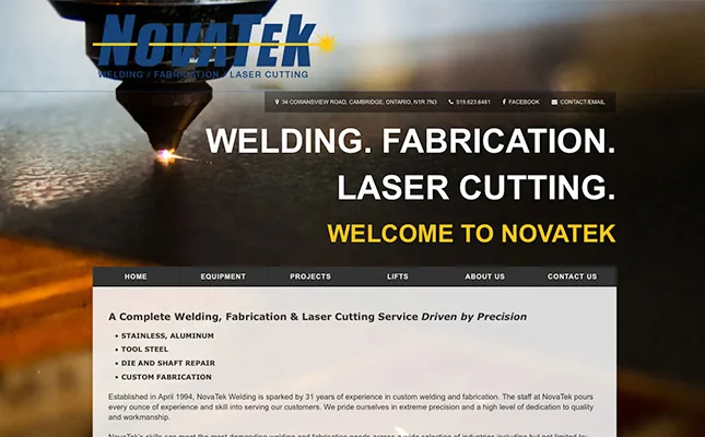 Novatek Welding Website project screenshot