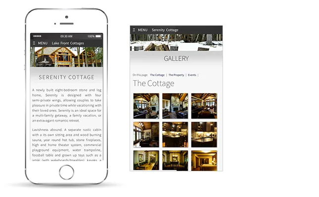 Lake Front Cottages - 2014 Mobile Website project screenshot