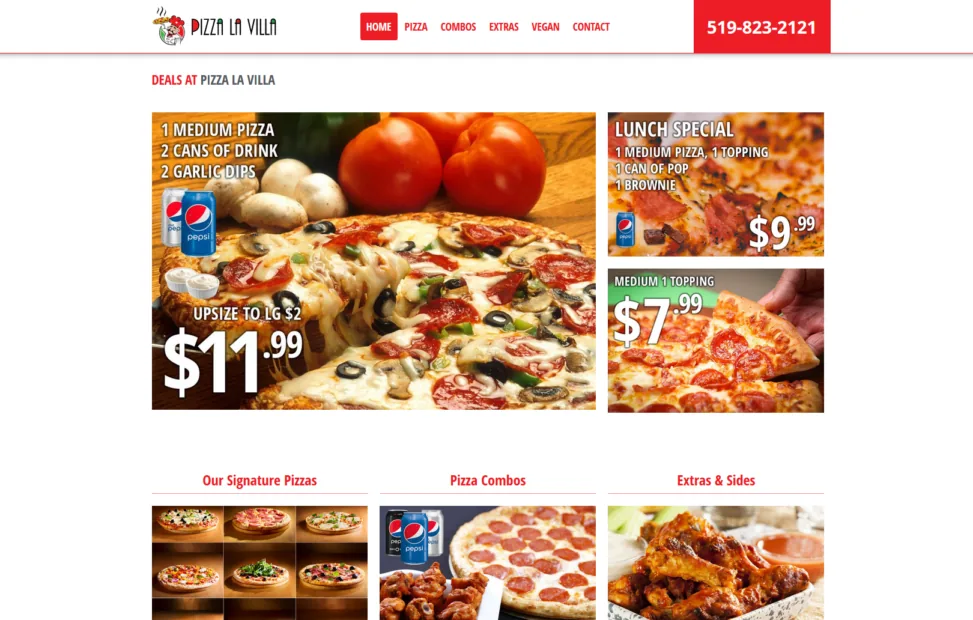 Pizza La Villa Pizzeria in Guelph project screenshot