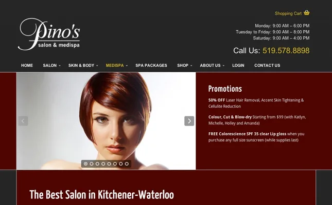 Pino Salon & Medispa project screenshot