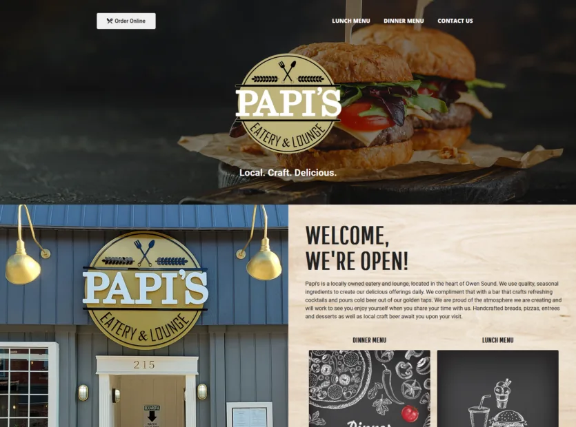 Papi's Eatery & Lounge: Owen Sound project screenshot