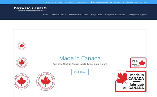 Ontario Labels Website Re-Design project screenshot