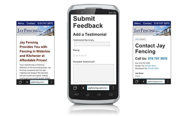 Jay Fencing Mobile Website project screenshot