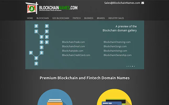 Block Chain Names Website