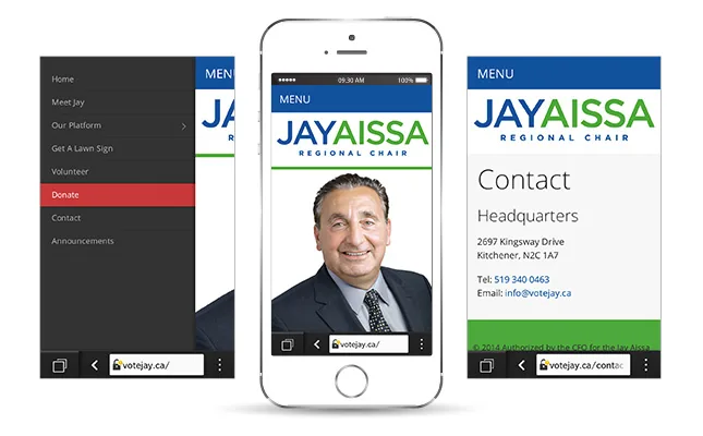Vote Jay Aissa - Mobile Campaign Website project screenshot