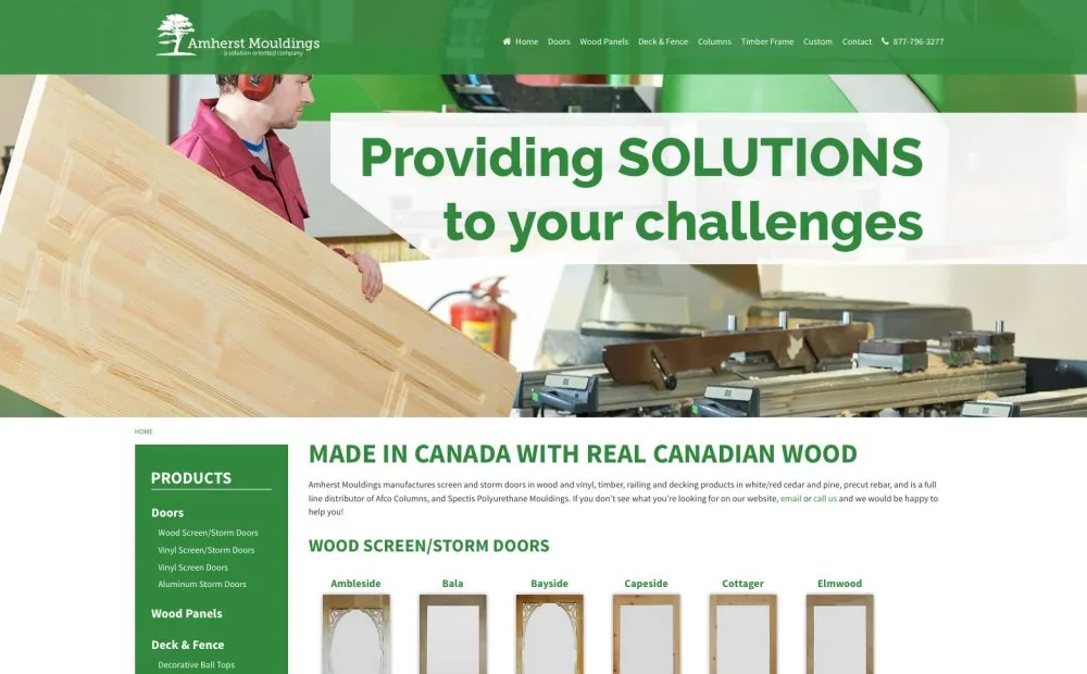 Amherst Mouldings 2016 Re-design project screenshot