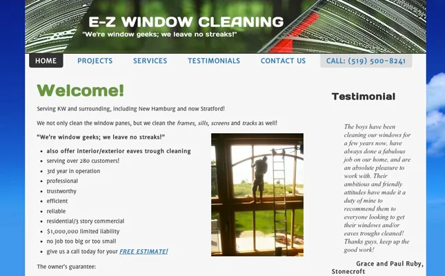 EZ Window Cleaning project screenshot