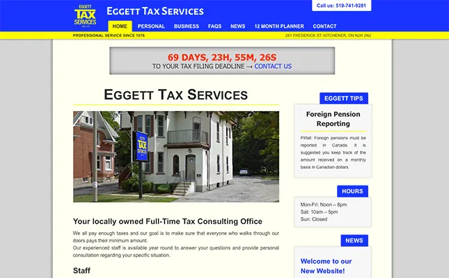 Eggett Tax Website project screenshot