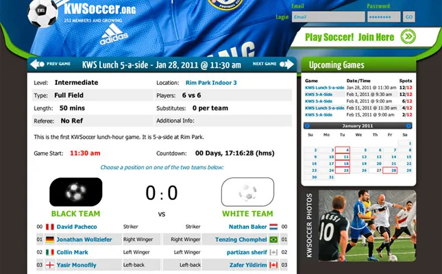 KW Soccer Jan 2011 Re-Design project screenshot