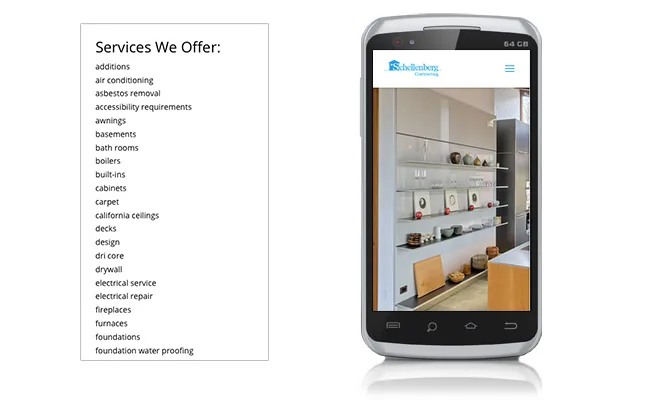 Schellenberg Contracting Mobile Website project screenshot