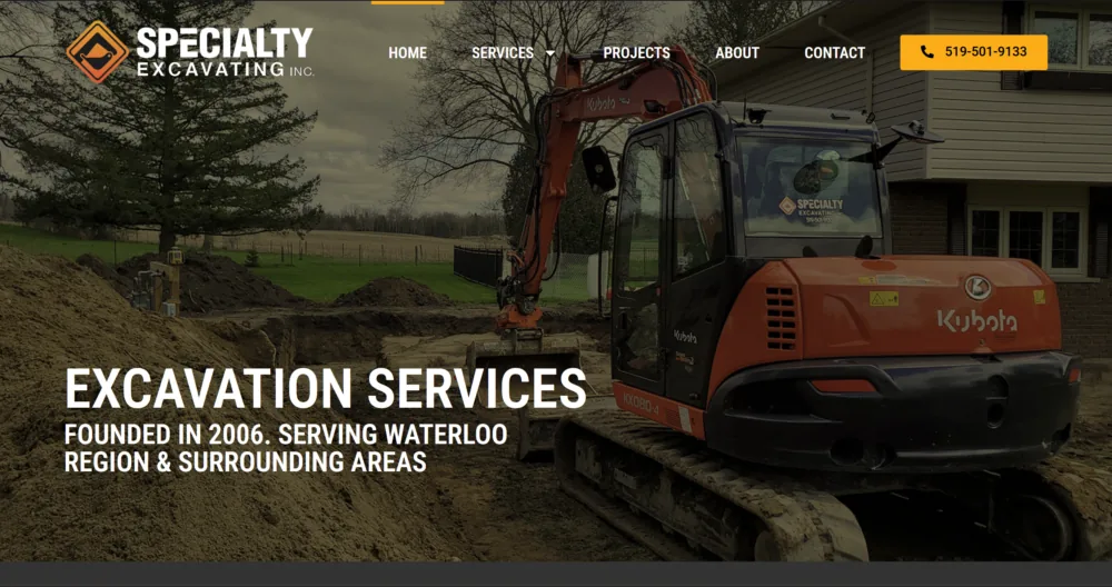 Specialty Excavating project screenshot
