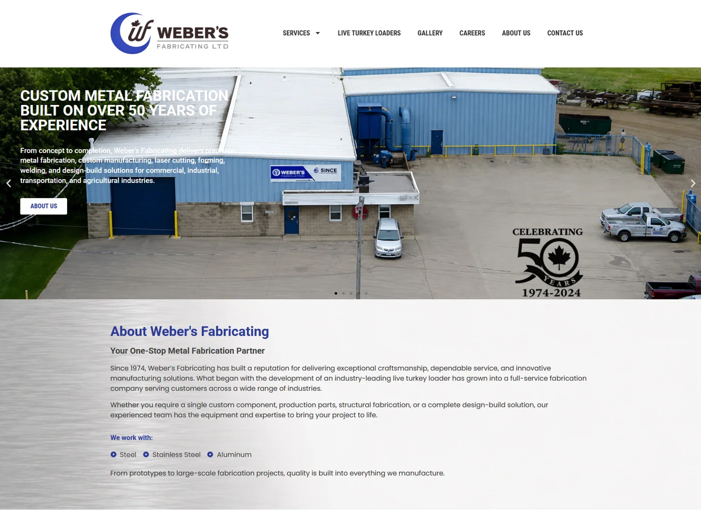 Weber’s Fabricating project screenshot