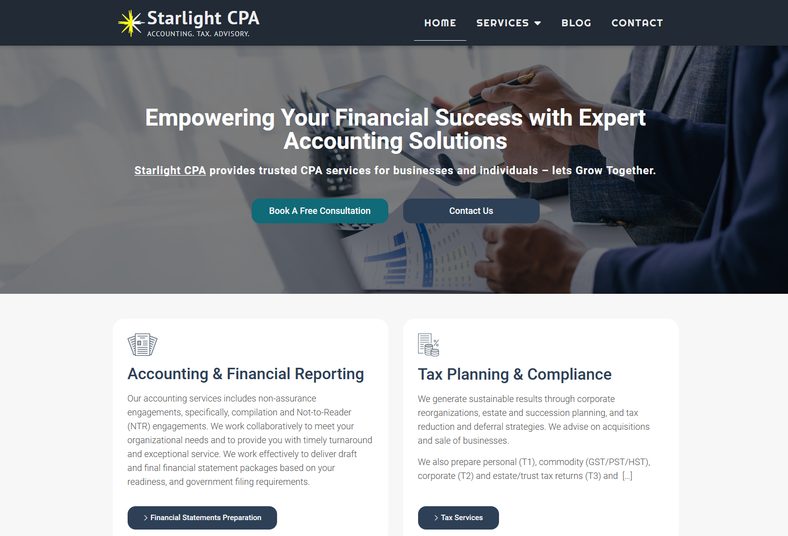 Starlight CPA Accountants Website Alex Leuschner